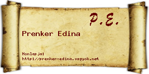 Prenker Edina névjegykártya